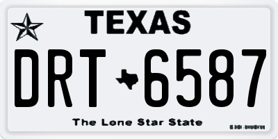 TX license plate DRT6587