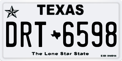TX license plate DRT6598