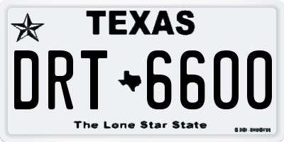 TX license plate DRT6600