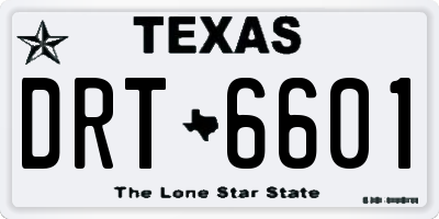 TX license plate DRT6601