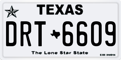 TX license plate DRT6609