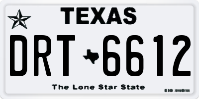 TX license plate DRT6612