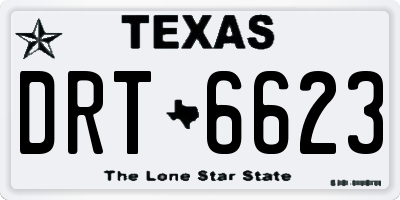 TX license plate DRT6623