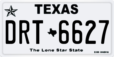 TX license plate DRT6627