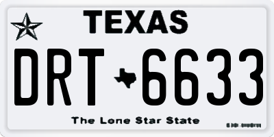 TX license plate DRT6633