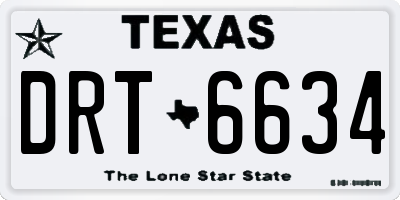 TX license plate DRT6634
