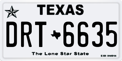 TX license plate DRT6635