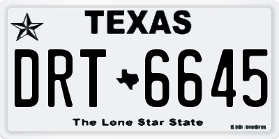TX license plate DRT6645