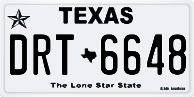 TX license plate DRT6648