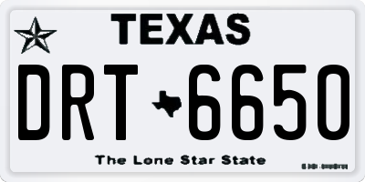 TX license plate DRT6650