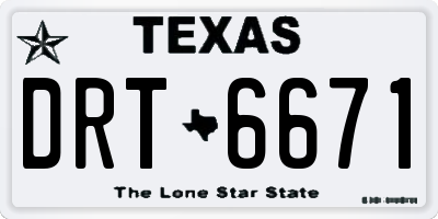 TX license plate DRT6671