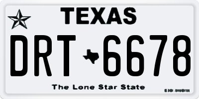 TX license plate DRT6678