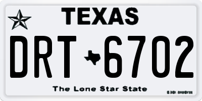 TX license plate DRT6702
