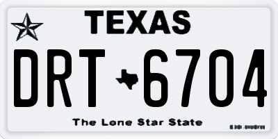 TX license plate DRT6704