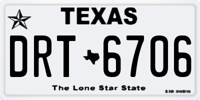 TX license plate DRT6706