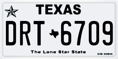 TX license plate DRT6709