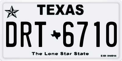 TX license plate DRT6710
