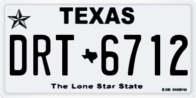 TX license plate DRT6712