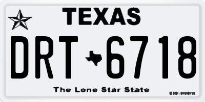 TX license plate DRT6718