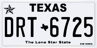 TX license plate DRT6725