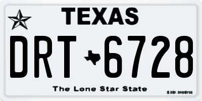 TX license plate DRT6728
