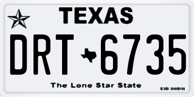 TX license plate DRT6735