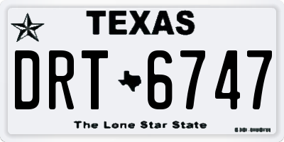 TX license plate DRT6747