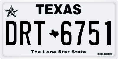 TX license plate DRT6751