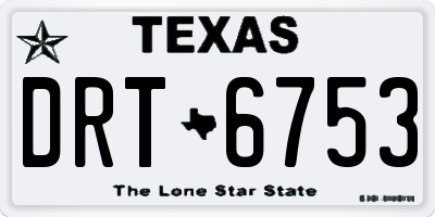 TX license plate DRT6753