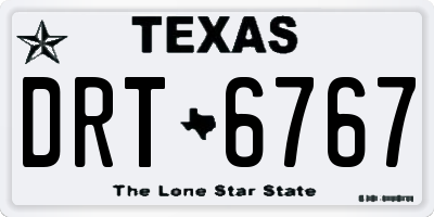 TX license plate DRT6767