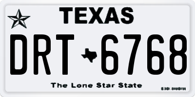 TX license plate DRT6768