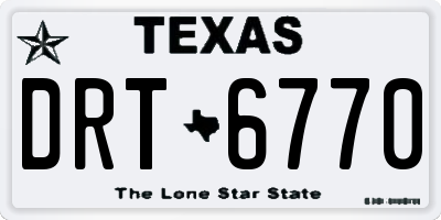 TX license plate DRT6770
