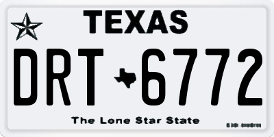 TX license plate DRT6772
