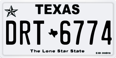 TX license plate DRT6774