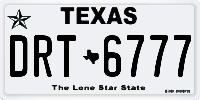 TX license plate DRT6777