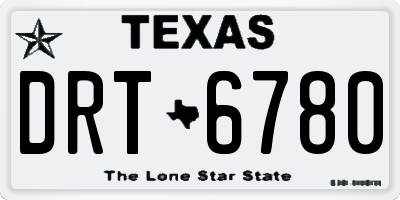 TX license plate DRT6780