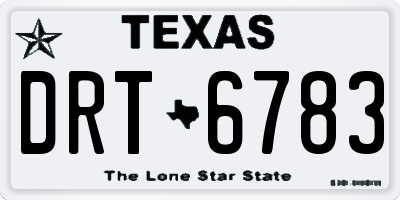 TX license plate DRT6783