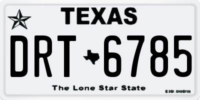 TX license plate DRT6785