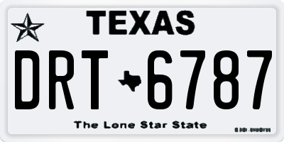 TX license plate DRT6787