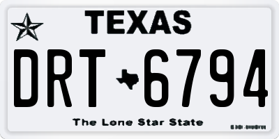 TX license plate DRT6794