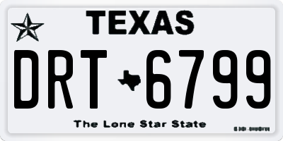 TX license plate DRT6799