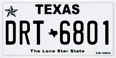 TX license plate DRT6801