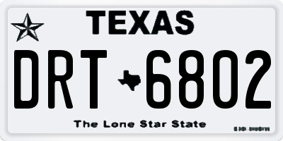 TX license plate DRT6802