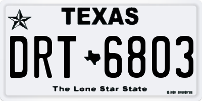 TX license plate DRT6803