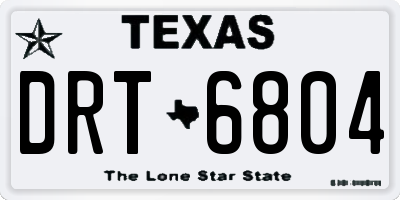 TX license plate DRT6804