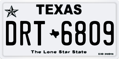 TX license plate DRT6809