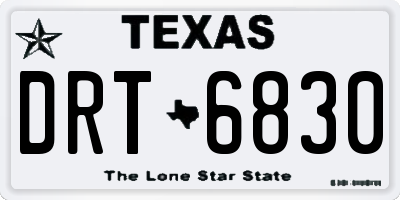 TX license plate DRT6830
