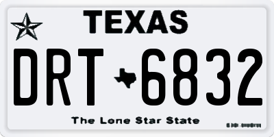 TX license plate DRT6832