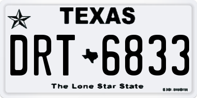 TX license plate DRT6833