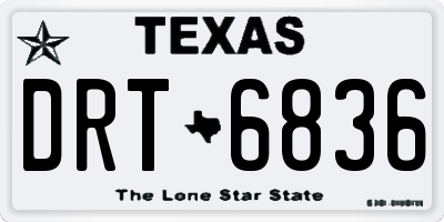 TX license plate DRT6836